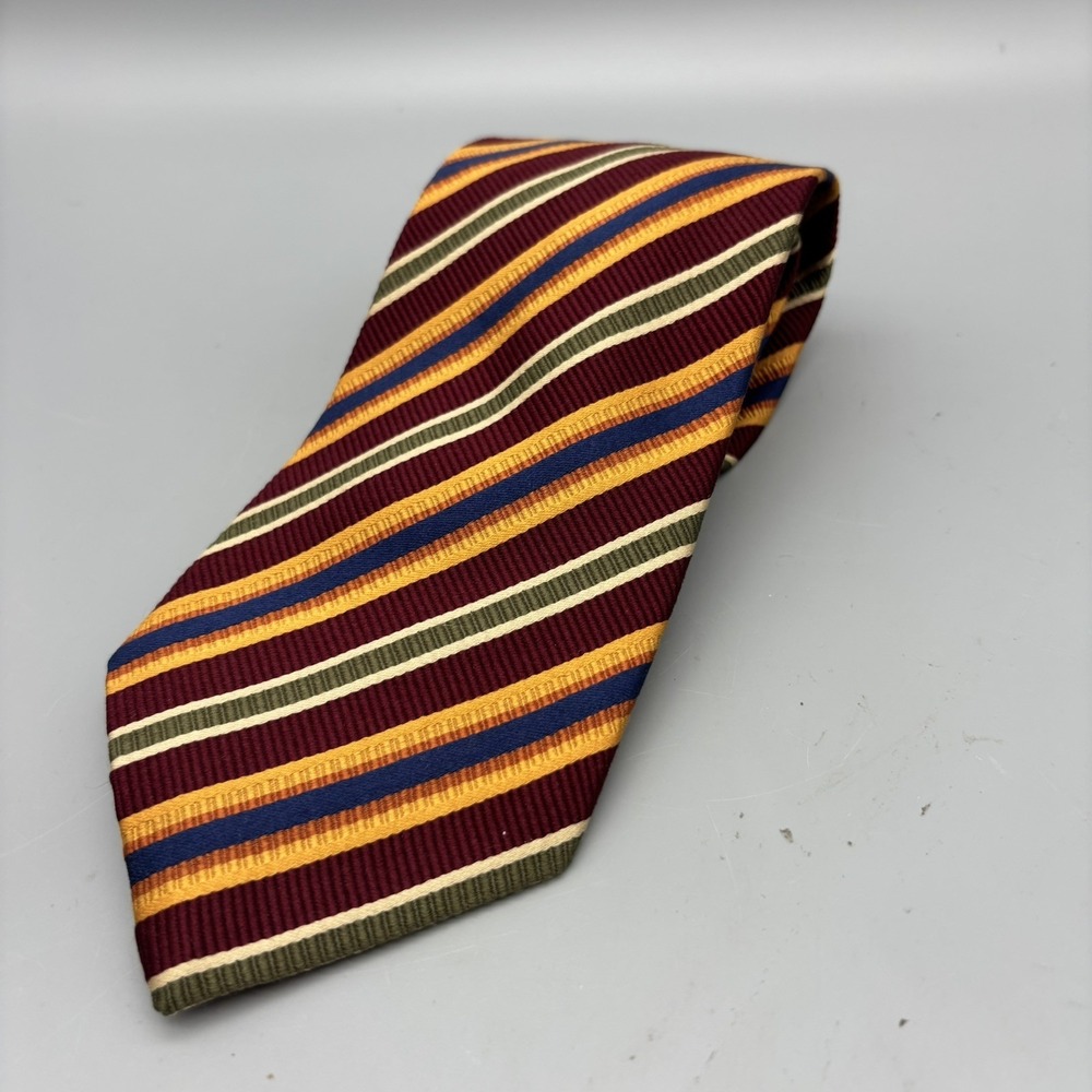 JZ Richards Men's‎ Striped Silk Neck Tie 60"L 3.75W Made in USA